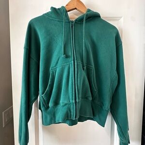 TNA Cozy Fleece Zip-Up in Green